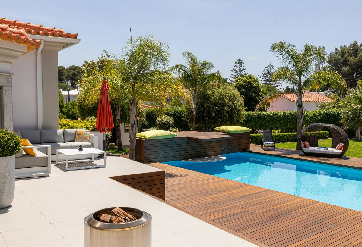 Landscaped residential property shown inside a website mockup